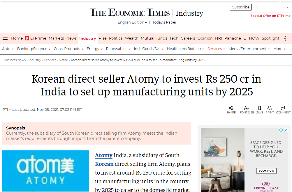 Atomy India: An Emerging Market